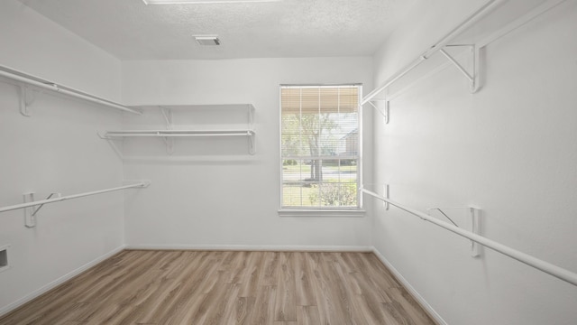 walk in closet featuring light hardwood / wood-style floors