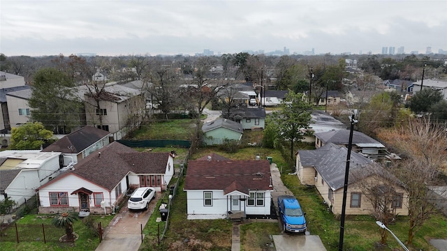 aerial view with a residential view