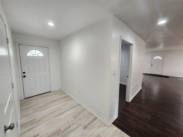 foyer featuring light hardwood / wood-style floors