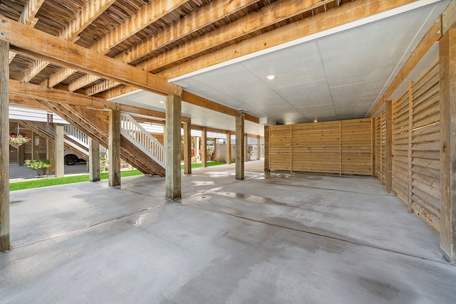 garage with a carport