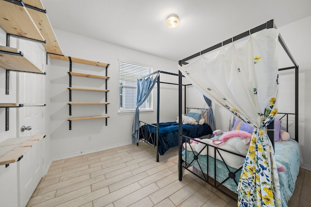 bedroom featuring light hardwood / wood-style flooring