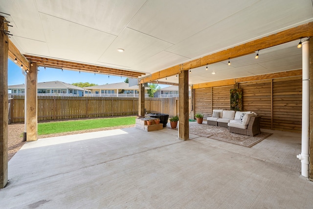 view of patio with an outdoor hangout area