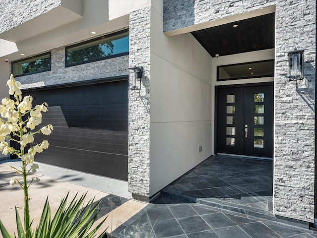 entrance to property with french doors