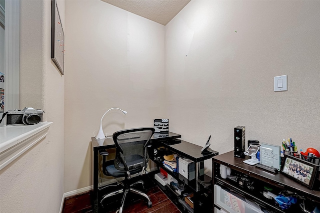 office featuring a textured ceiling