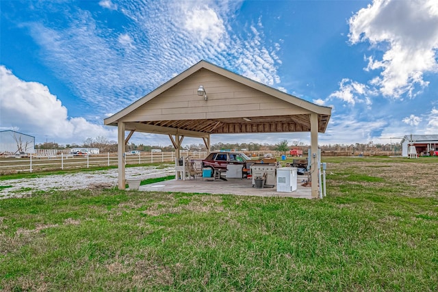 view of yard with a gazebo and a patio area