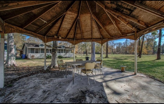 view of patio featuring a gazebo