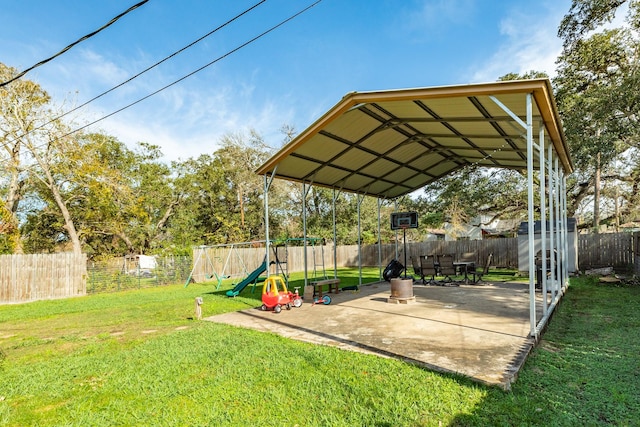 view of yard featuring a playground