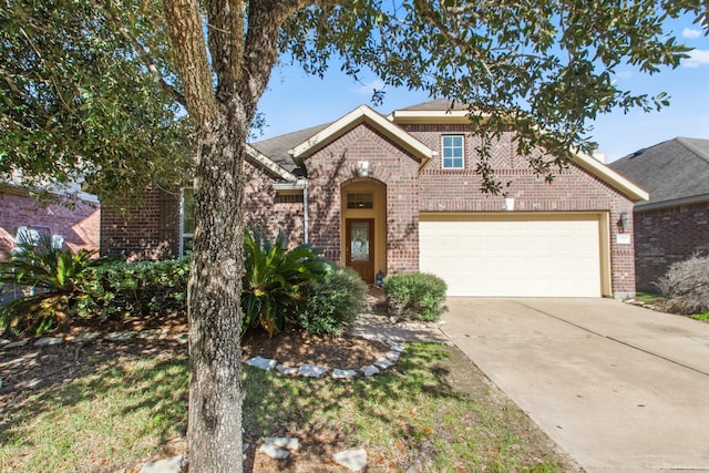 view of front of house with a garage