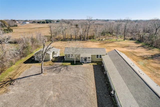 aerial view featuring a rural view