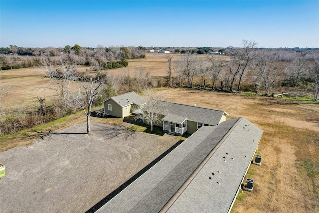 aerial view with a rural view