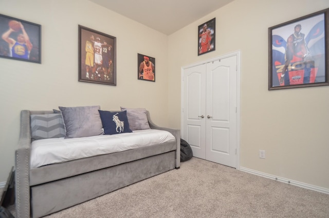 living area with light carpet