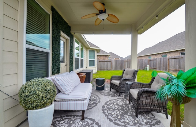 view of patio / terrace with ceiling fan