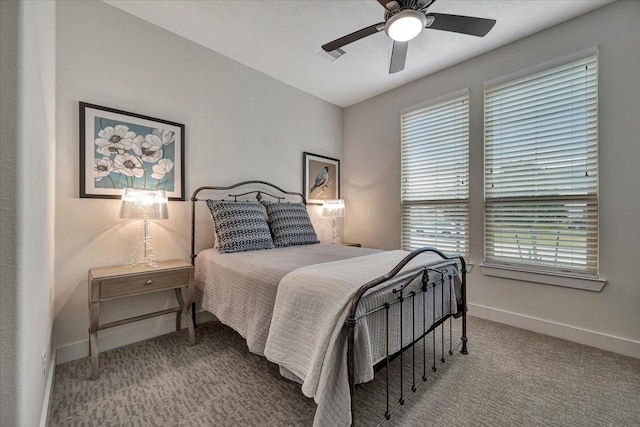 bedroom with carpet and ceiling fan