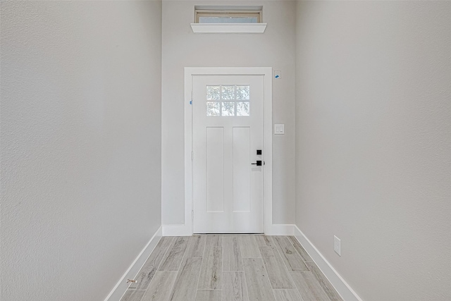 doorway featuring light wood-type flooring