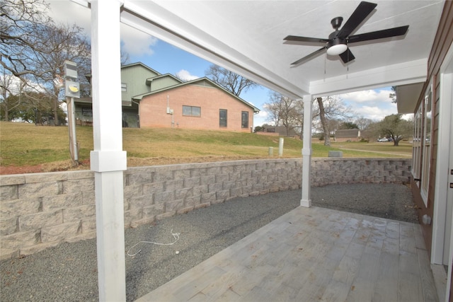 view of patio with ceiling fan