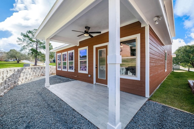 view of patio / terrace with ceiling fan