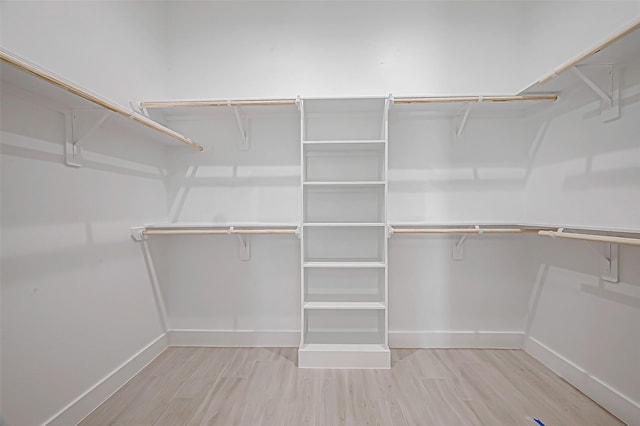 walk in closet featuring light hardwood / wood-style floors