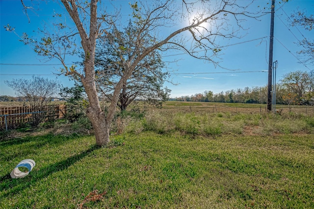 view of yard featuring a rural view