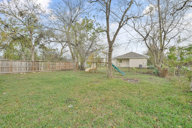 view of yard featuring a playground