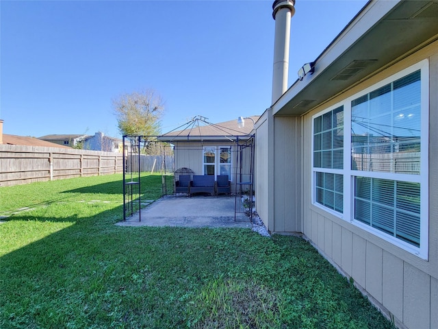 view of yard featuring a gazebo and a patio