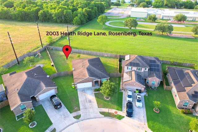 bird's eye view featuring a residential view