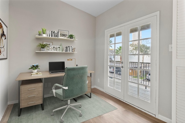 office featuring light hardwood / wood-style floors