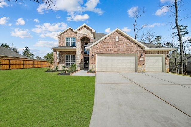 front of property with a garage and a front yard