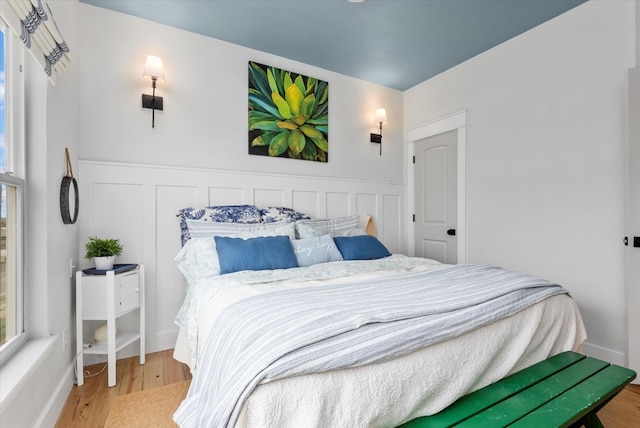 bedroom featuring light wood-type flooring