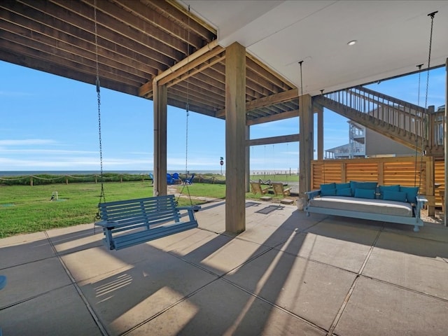 view of patio with an outdoor hangout area