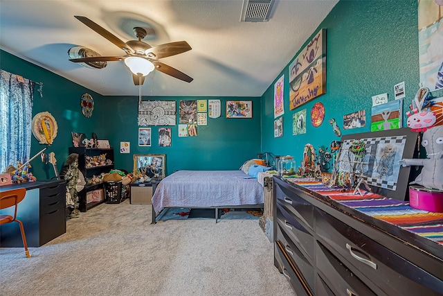 606 S Kaufman Dr, Deer Park, TX 77536 - carpeted bedroom featuring ceiling fan and visible vents