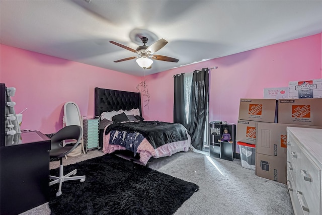 606 S Kaufman Dr, Deer Park, TX 77536 - bedroom featuring carpet floors and ceiling fan