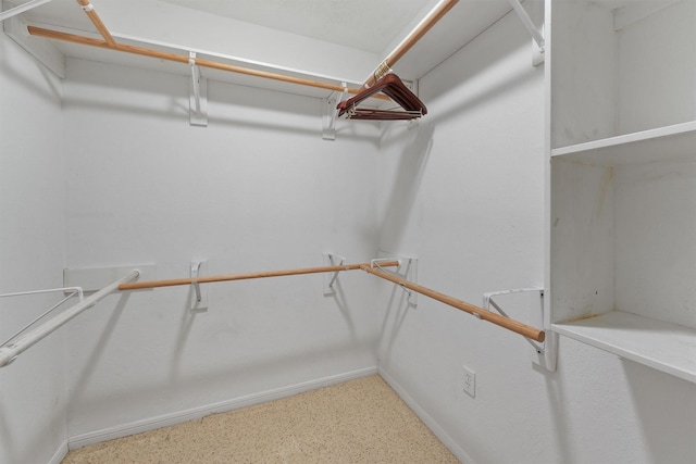 walk in closet with carpet