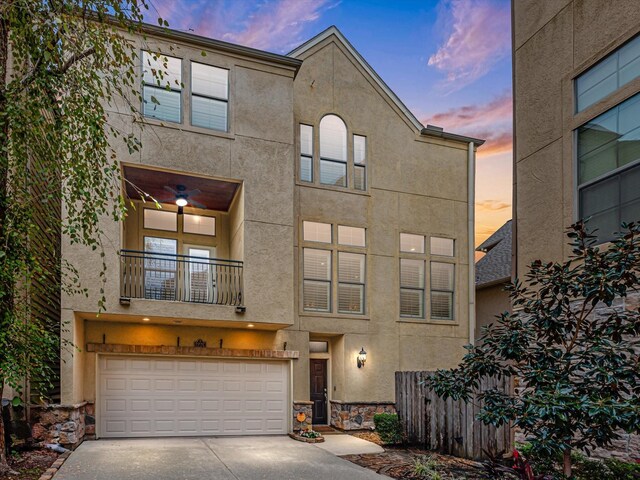 view of front of house with a garage