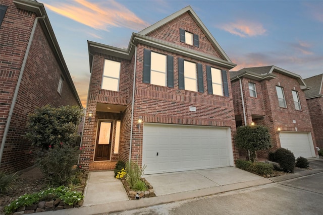 view of front of property featuring a garage