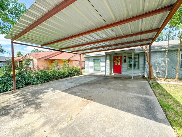 view of patio with a carport