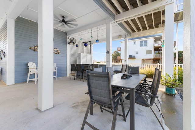 view of patio / terrace with ceiling fan