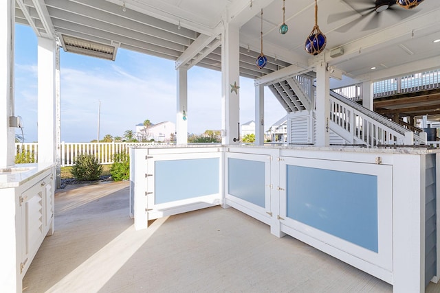 view of patio / terrace with ceiling fan