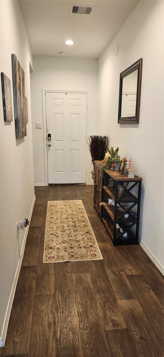 interior space featuring dark wood-type flooring