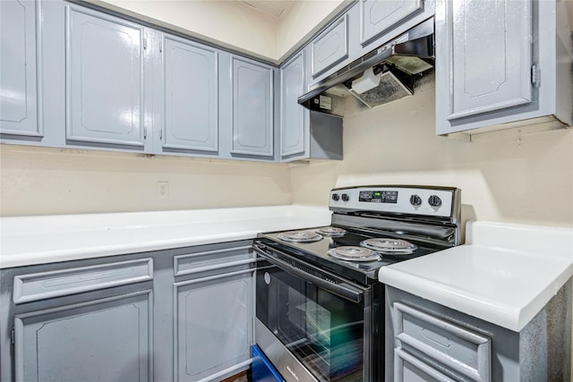 kitchen featuring stainless steel electric range oven