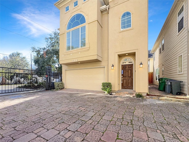 view of front of property featuring a garage