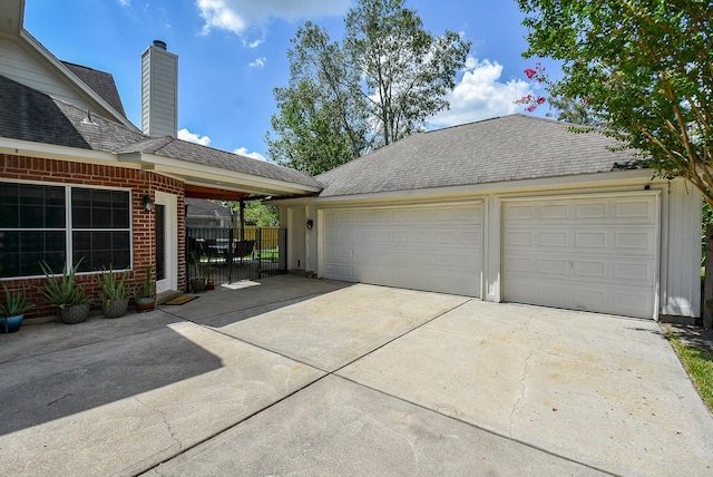 view of garage