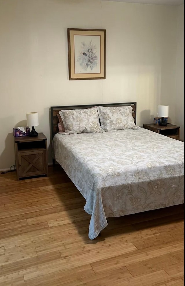 bedroom featuring light hardwood / wood-style flooring