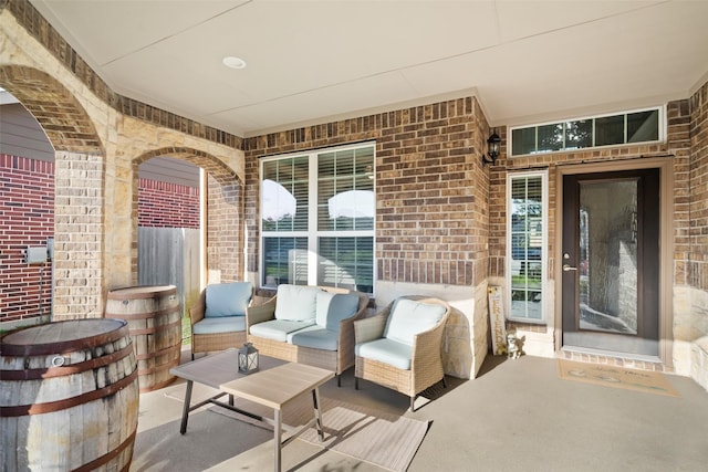 view of patio featuring an outdoor living space