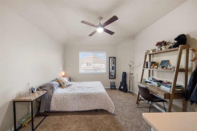 bedroom with carpet and ceiling fan