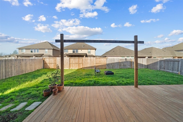 deck with a lawn