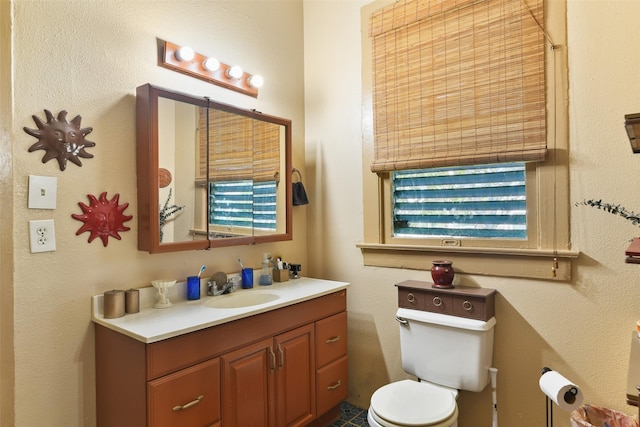 bathroom with toilet and vanity