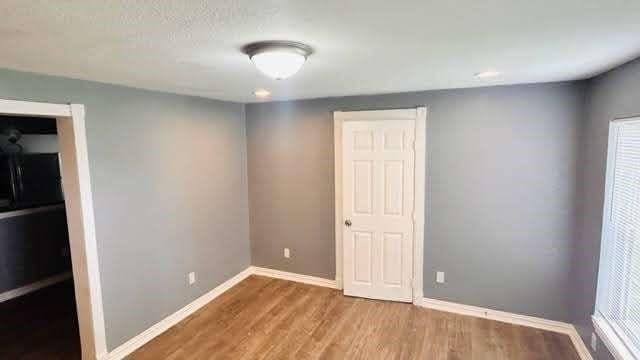 unfurnished bedroom featuring wood-type flooring