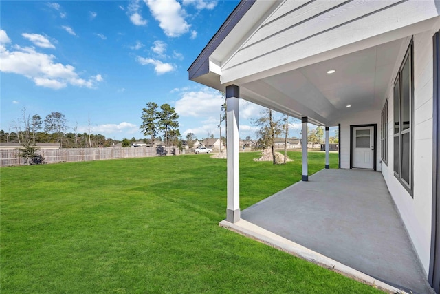 view of yard with a patio area