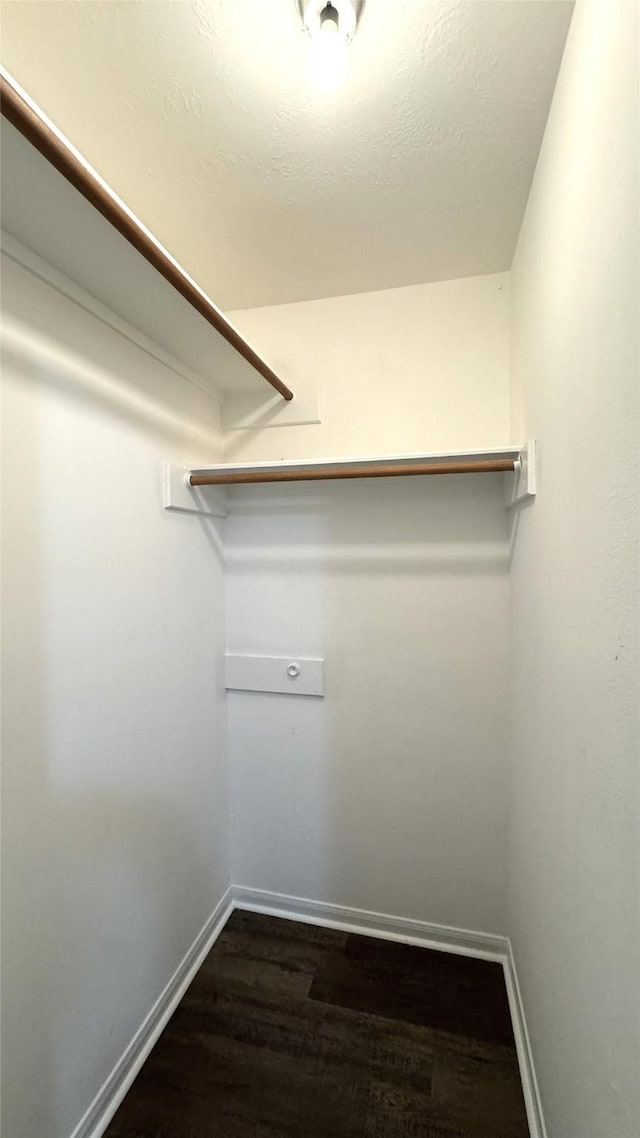 walk in closet featuring dark hardwood / wood-style floors