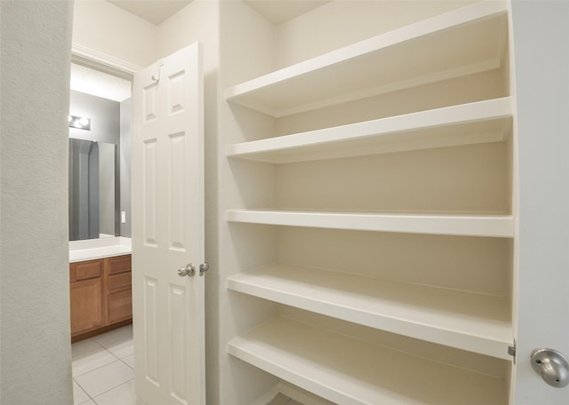 interior space with light tile patterned floors